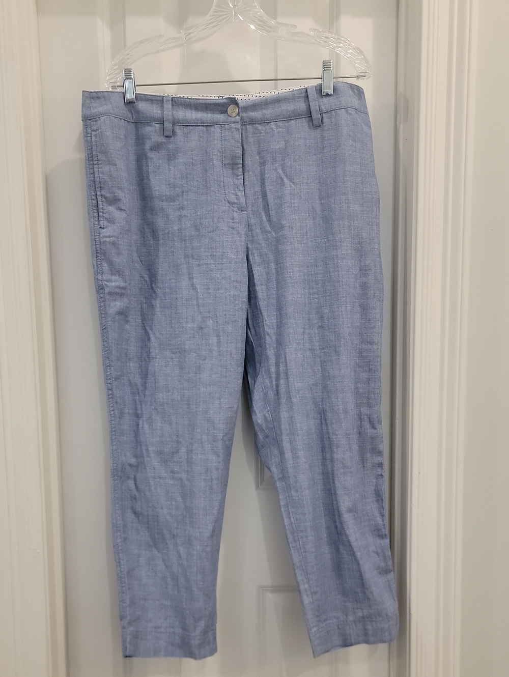 Talbots 100% Cotton Chambrey Cropped  Pants